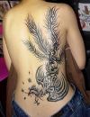 tribal phoenix picture back tattoo